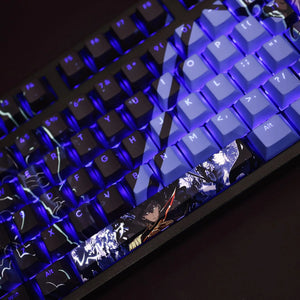 Stylish keyboard with custom Solo Leveling PBT keycaps