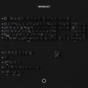Marble Black PBT Keycaps - OliveKeys