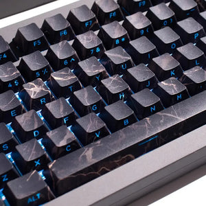 Marble Black PBT Keycaps - OliveKeys