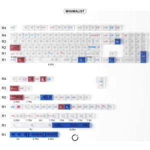 Transparent Galaxy PC Keycaps featuring a cosmic design with vibrant colors