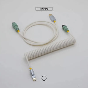 Cloud White Custom Handmade USB-C Cable - OliveKeys