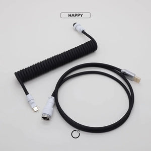 Metal Black Custom Handmade USB-C Cable - OliveKeys