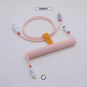 Pastel Pink Custom Handmade USB-C Cable - OliveKeys