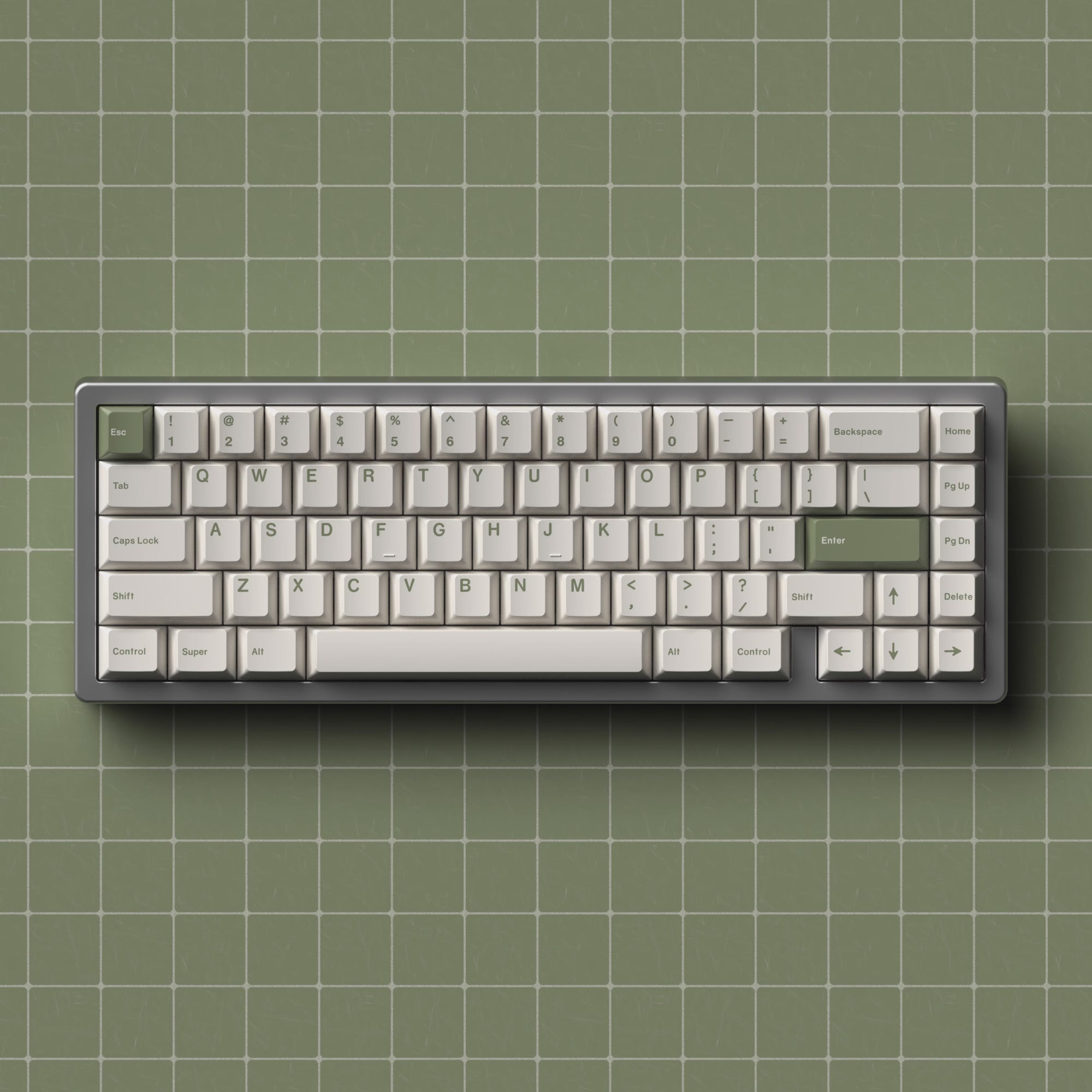 Custom Minimalist Green PBT Keycaps