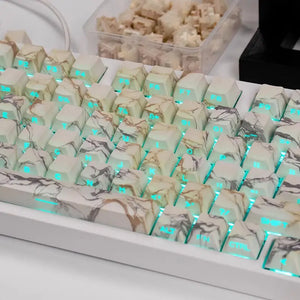 Marble PBT Keycaps - OliveKeys