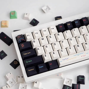 Custom EMO Black PBT Keycaps - OliveKeys