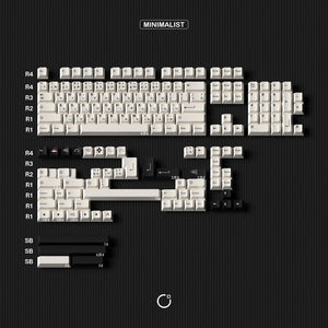 Custom Ink Wash Black & White Minimalist Keycaps - OliveKeys